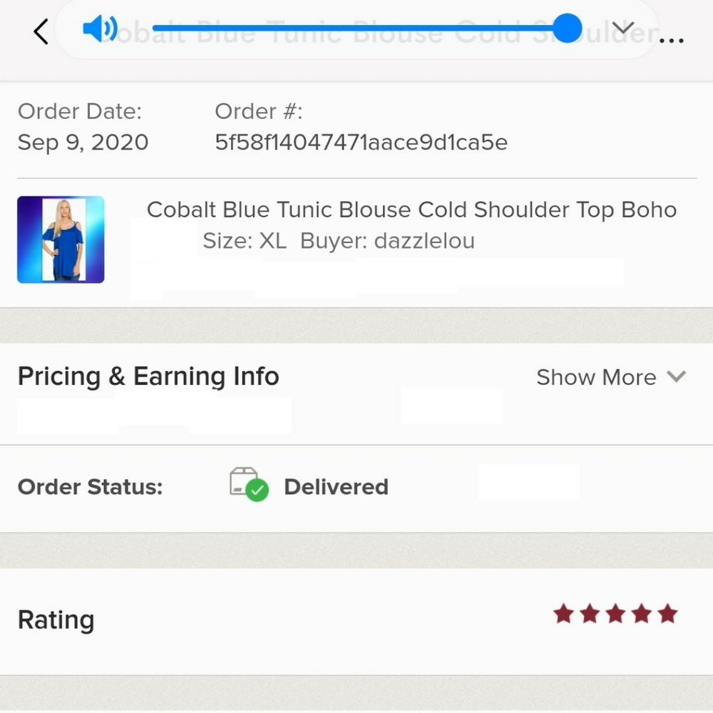 ALMOST SOLD OUT GO TO NEW LISTING Cobalt Blue Tunic Blouse Cold Shoulder Top - Picture 5 of 5